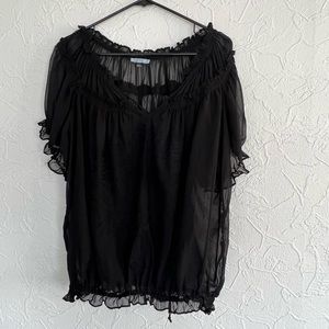 DO + BE WOMENS BLACK LACE TOO SIZE LARGE
